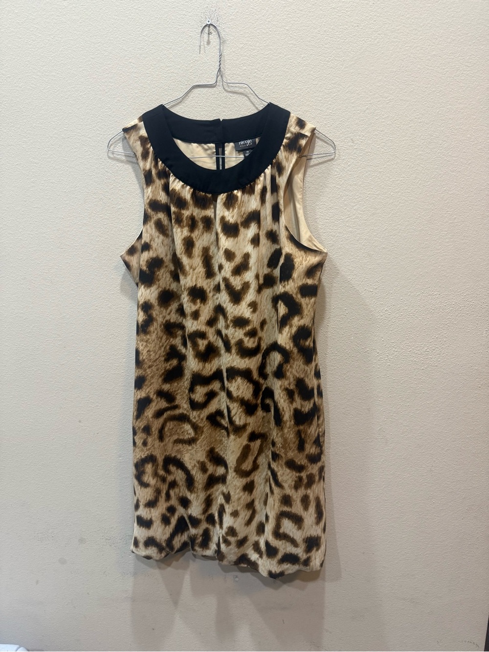 Nicole Miller Bubble Hem Leopard Pattern Dress Size 16